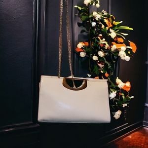 "C" Brand | ✨ Cream & Gold Handbag w/ Cross-Body Chain | EUC ✨